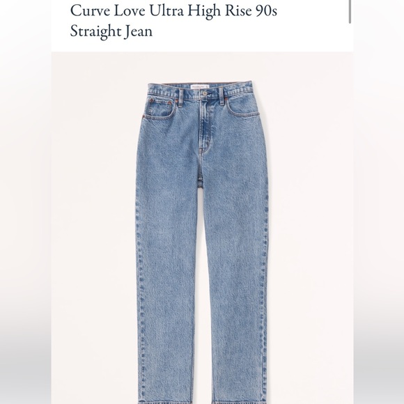 Abercrombie Curve Love Ultra High Rise 90s Straight Jean - Picture 2 of 4
